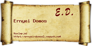Ernyei Domos névjegykártya